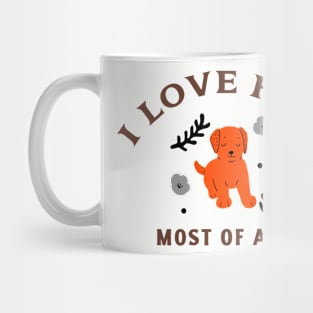 I Love Fall Most of All Autumn Dog Mug